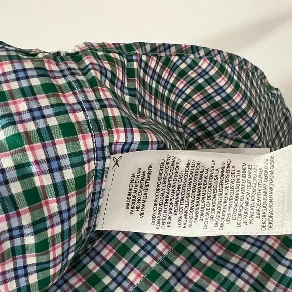 Ralph Lauren Men's M Green Checkered Long Sleeve Stretch Cotton Button-Up Shirt - Picture 8 of 8